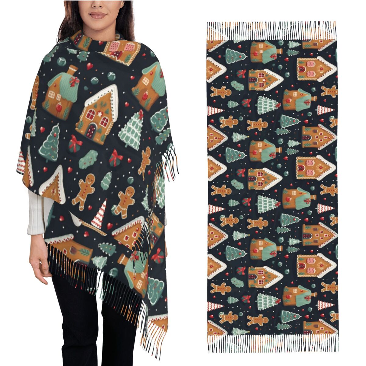 크리스마스 기쁨 - 여성용 겨울용 대형 부드러운 스카프 - Pashmina Wrap Large 리뷰 및 가격