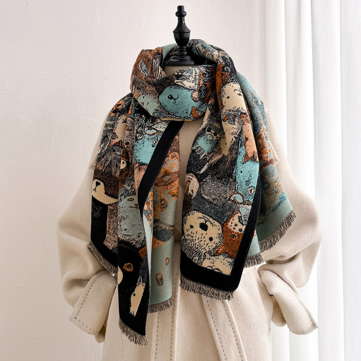 여성용 인조 캐시미어 스카프 두꺼운 따뜻한 숄 가을 프 - Pashmina Wrap Large 리뷰 및 가격