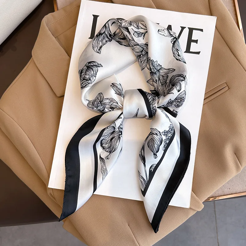 여성용 플라워 프린트 실크 스퀘어 스카프, 럭셔리 풀라 - Silk Neck Scarf 리뷰 및 가격