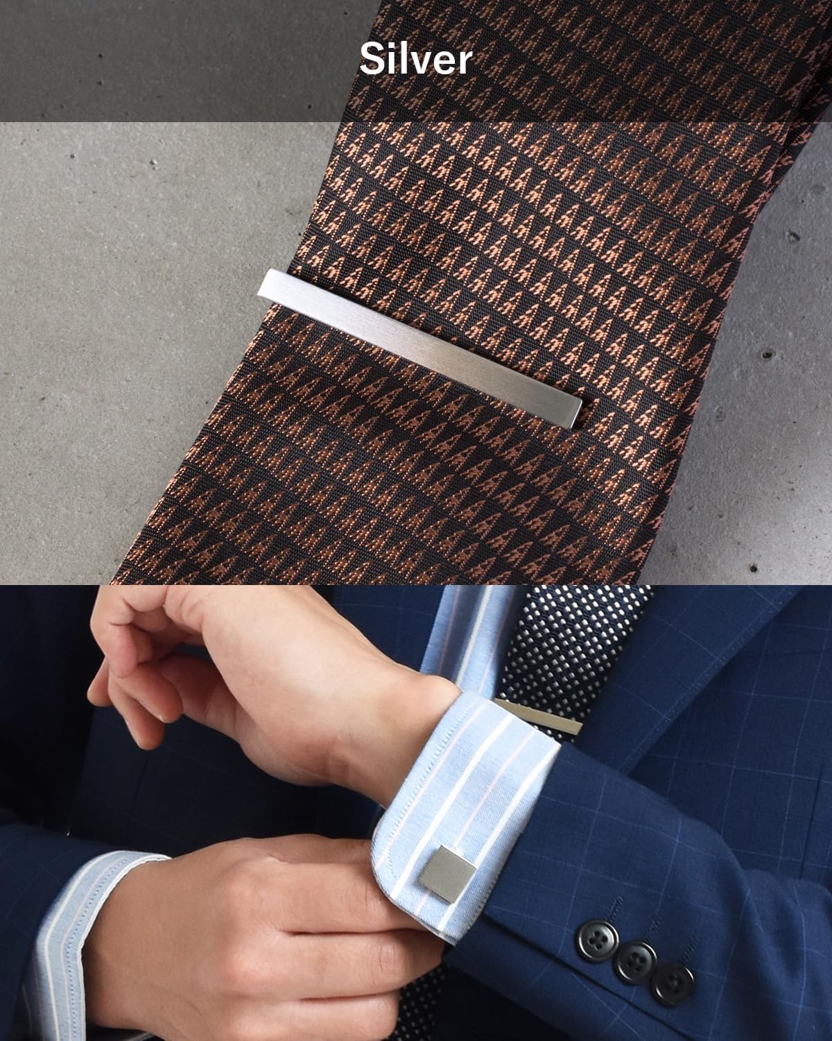 남성용 넥타이 클립 블랙 실버 넥타이 바 넥타이 핀 T - Tie Clip Silver 리뷰 및 가격