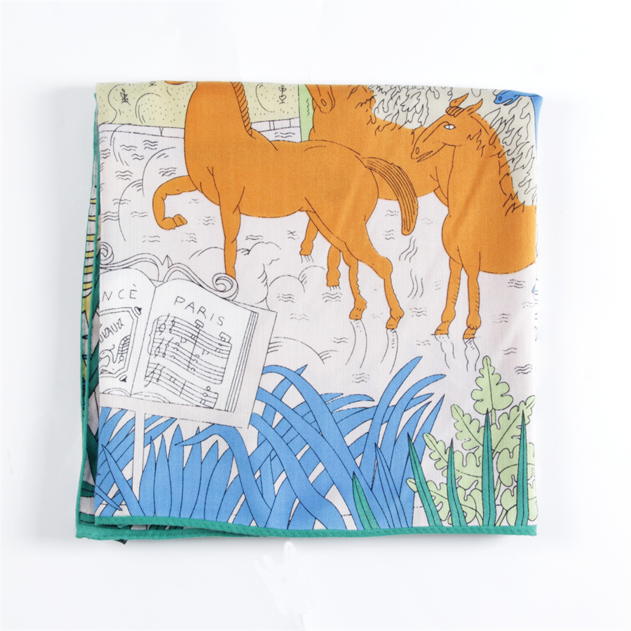 포빙 실크 캐시미어 스카프 여성용, 손으로 말린 정글  - Scarf Silk Square 리뷰 및 가격