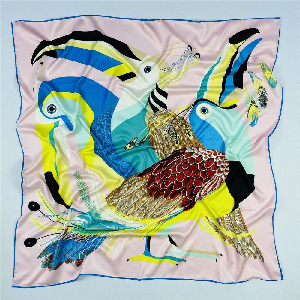 럭셔리 앵무새 트윌 실크 브랜드 스카프 숄, 90cm, - Scarf Silk Square 리뷰 및 가격