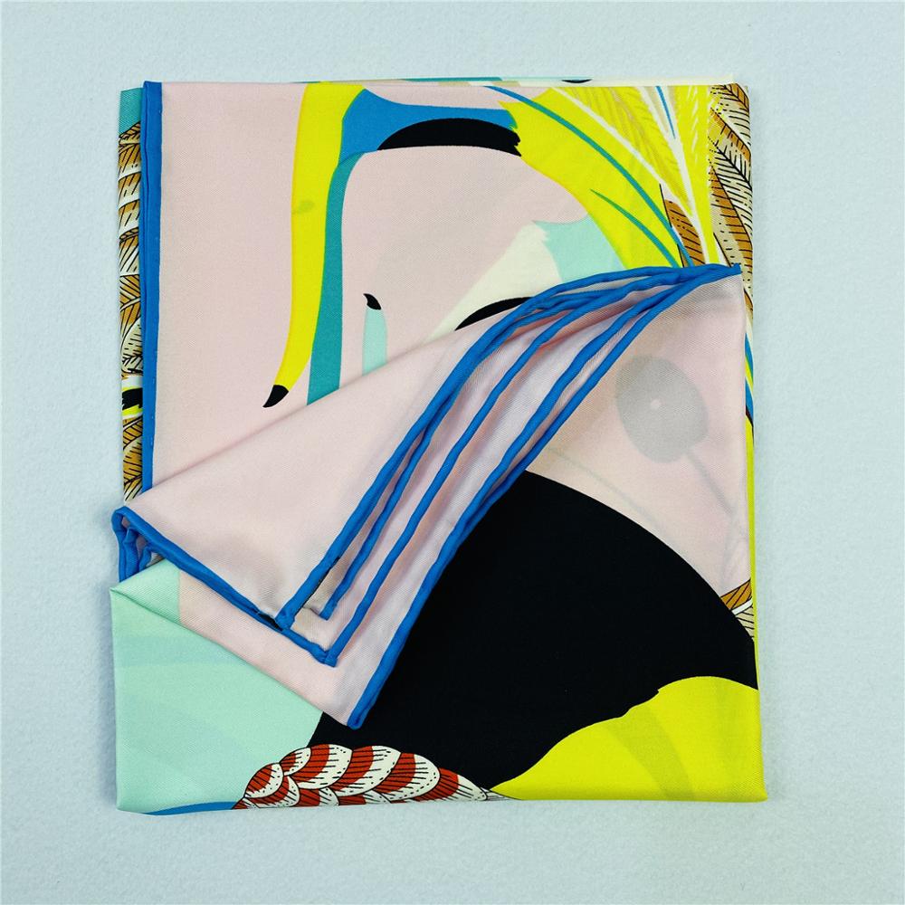 럭셔리 앵무새 트윌 실크 브랜드 스카프 숄, 90cm, - Scarf Silk Square 리뷰 및 가격