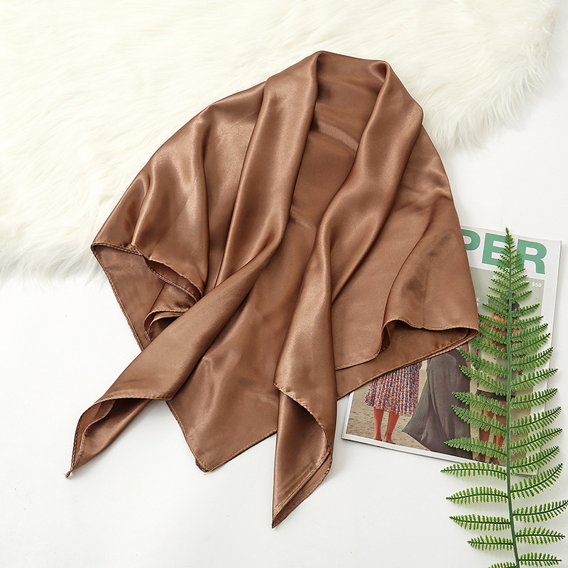 90cm 솔리드 컬러 네커치프 히잡 스카프 여성용 실크 - Head Wrap Turban 리뷰 및 가격